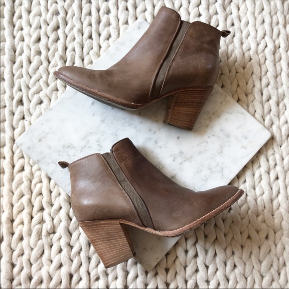 taupe heeled ankle boots